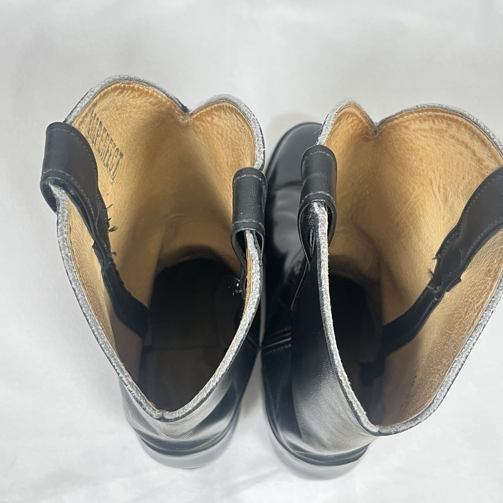 Justin Black Uniform Roper Boot 3040 Made in USA Vibram Rubber Sole 10D Vintage - Picture 8 of 8
